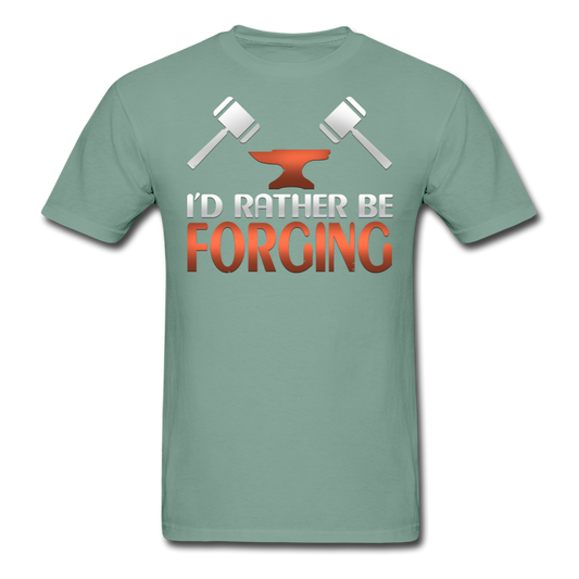 I'D Rather Be Forging Blacksmith Forge Hammer ComfortWash Garment Dyed T-Shirt - seafoam green