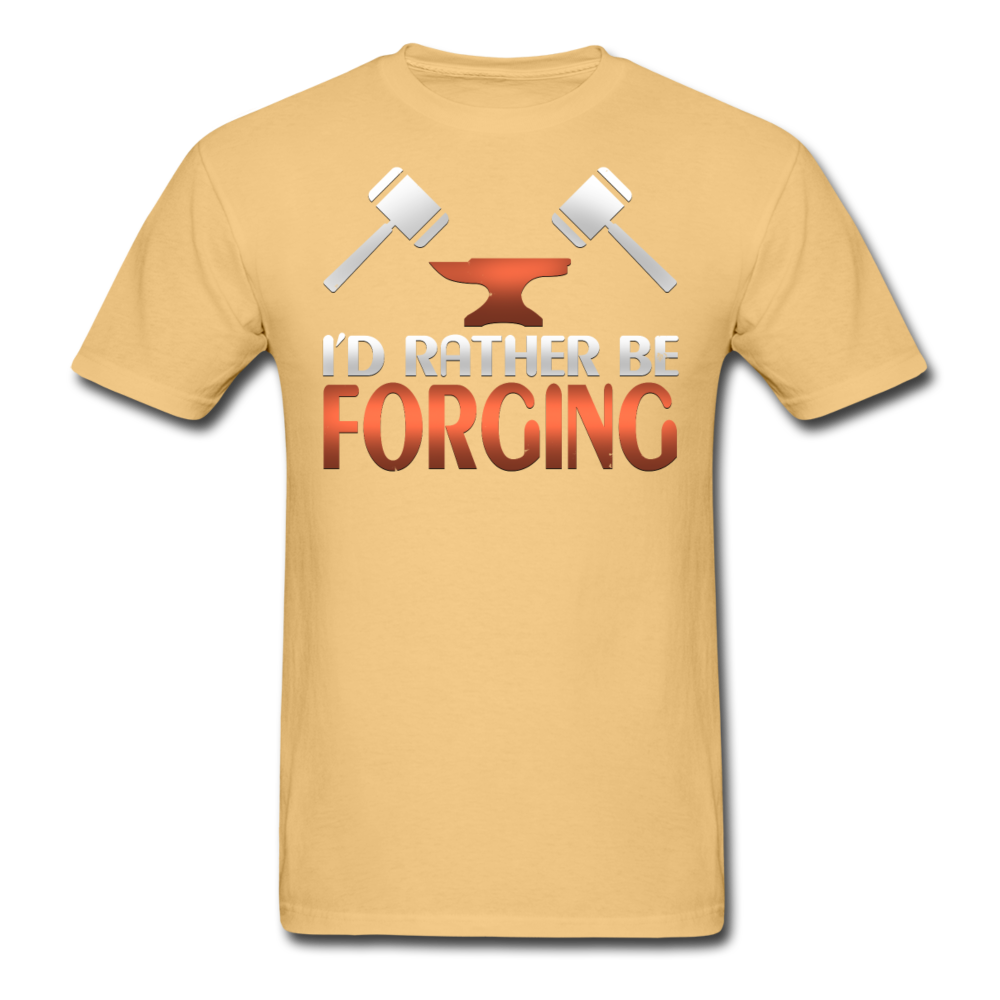 I'D Rather Be Forging Blacksmith Forge Hammer ComfortWash Garment Dyed T-Shirt - light yellow