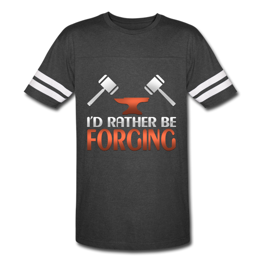 I'd Rather Be Forging Blacksmith Forge Hammer Vintage Sport T-Shirt - vintage smoke/white