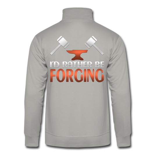 I'd Rather Be Forging Blacksmith Forge Hammer Hanes Quarter Zip Pullover - light gray