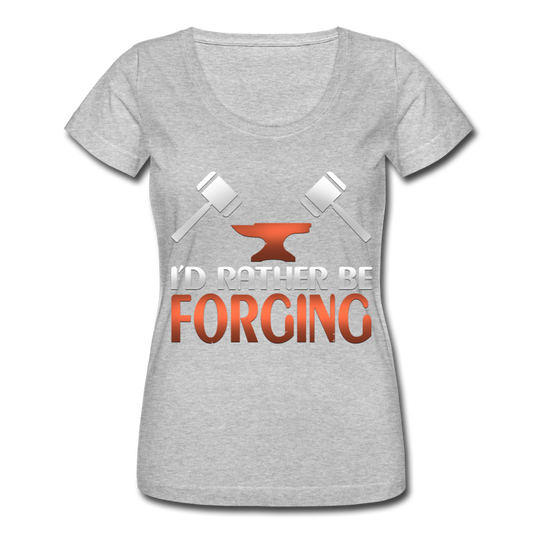 I'd Rather Be Forging Blacksmith Forge Hammer Women's Scoop Neck T-Shirt - heather gray