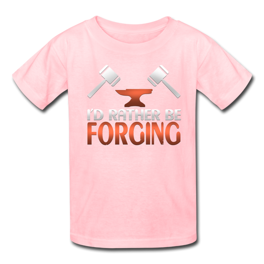 I'd Rather Be Forging Blacksmith Forge Hammer Kids' T-Shirt - pink