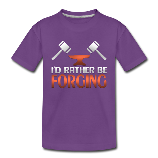 I'd Rather Be Forging Blacksmith Forge Hammer Toddler Premium T-Shirt - purple