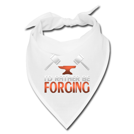 I'd Rather Be Forging Blacksmith Forge Hammer Bandana - white