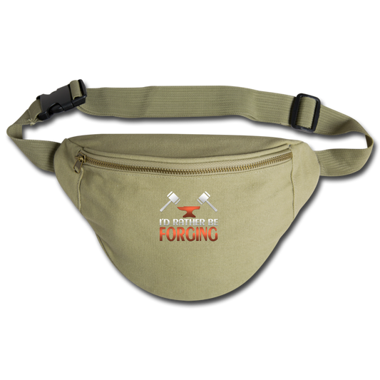 I'd Rather Be Forging Blacksmith Forge Hammer Fanny Pack - khaki