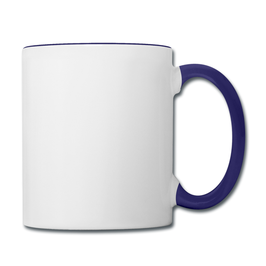 Customizable Contrast Coffee Mug add your own photos, images, designs, quotes, texts and more - white/cobalt blue