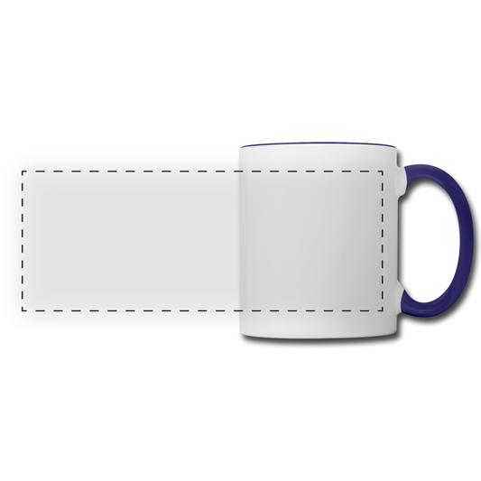 Customizable Panoramic Mug add your own photos, images, designs, quotes, texts and more - white/cobalt blue