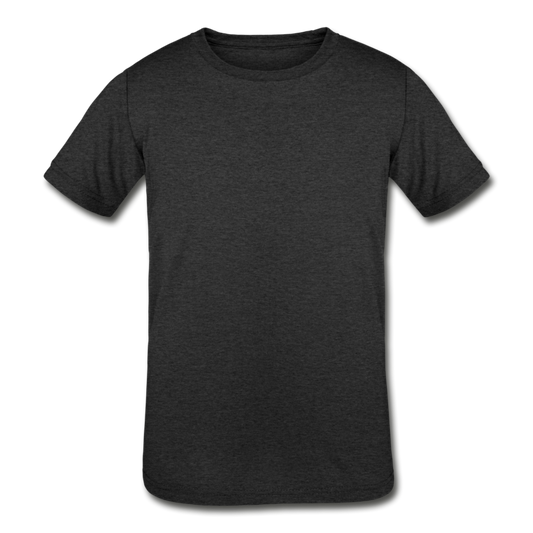 Customizable Kids' Tri-Blend T-Shirt add your own photos, images, designs, quotes, texts and more - heather black