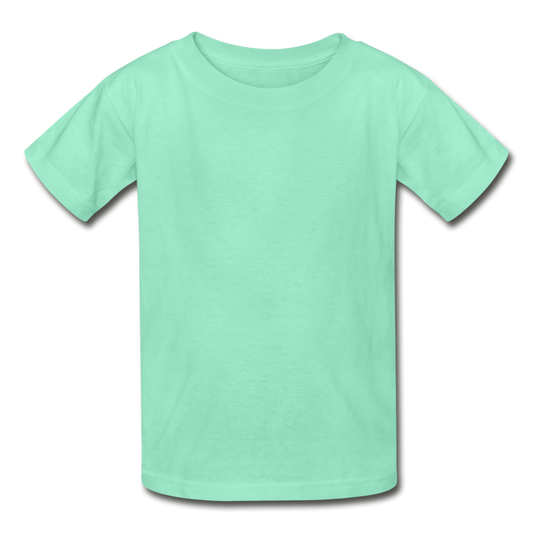 Customizable Hanes Youth Tagless T-Shirt add your own photos, images, designs, quotes, texts and more - deep mint
