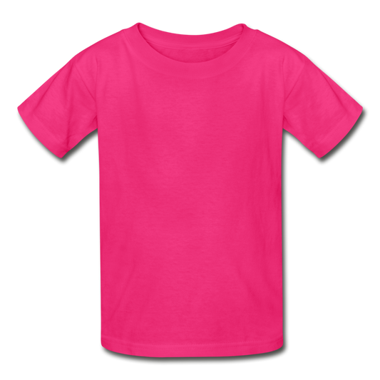 Customizable Gildan Ultra Cotton Youth T-Shirt add your own photos, images, designs, quotes, texts and more - fuchsia