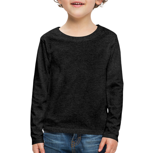 Customizable Kids' Premium Long Sleeve T-Shirt add your own photos, images, designs, quotes, texts and more - charcoal gray