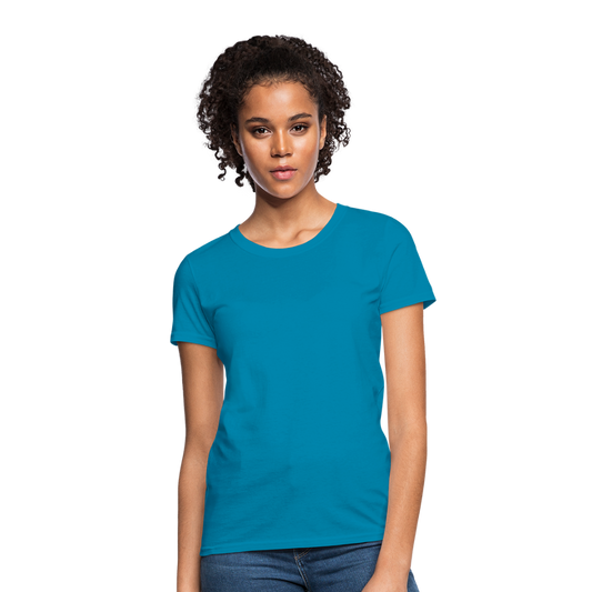 Customizable Women's T-Shirt add your own photos, images, designs, quotes, texts and more - turquoise