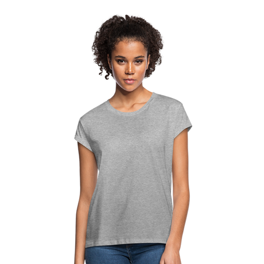 Customizable Women's Relaxed Fit T-Shirt add your own photos, images, designs, quotes, texts and more - heather gray