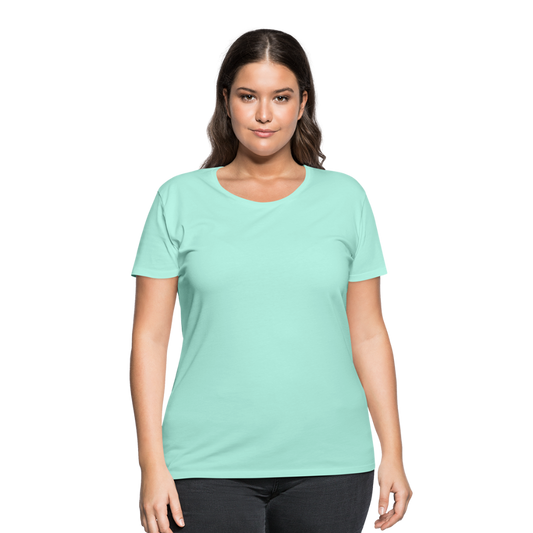 Customizable Women’s Curvy T-Shirt add your own photos, images, designs, quotes, texts and more - mint