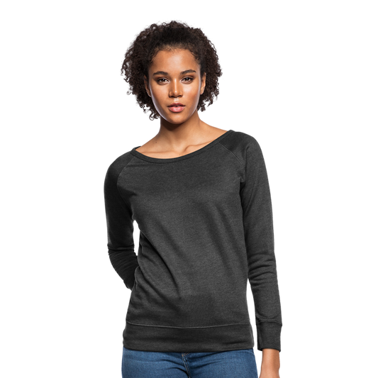 Customizable Women’s Crewneck Sweatshirt add your own photos, images, designs, quotes, texts and more - heather black