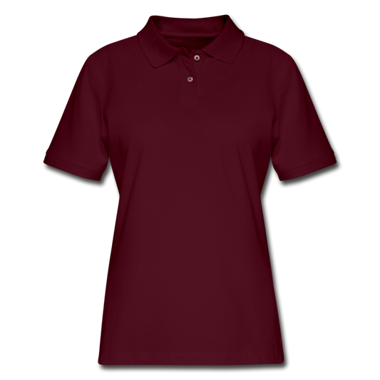 Customizable Women's Pique Polo Shirt add your own photos, images, designs, quotes, texts and more - burgundy
