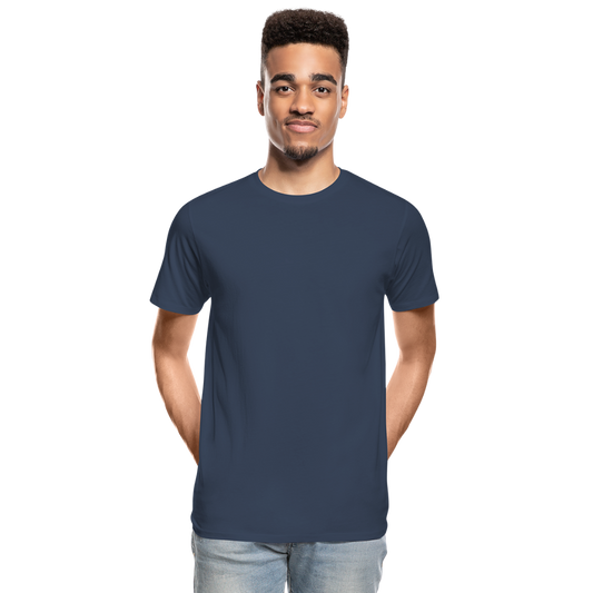 Customizable Men’s Premium Organic T-Shirt add your own photos, images, designs, quotes, texts and more - navy