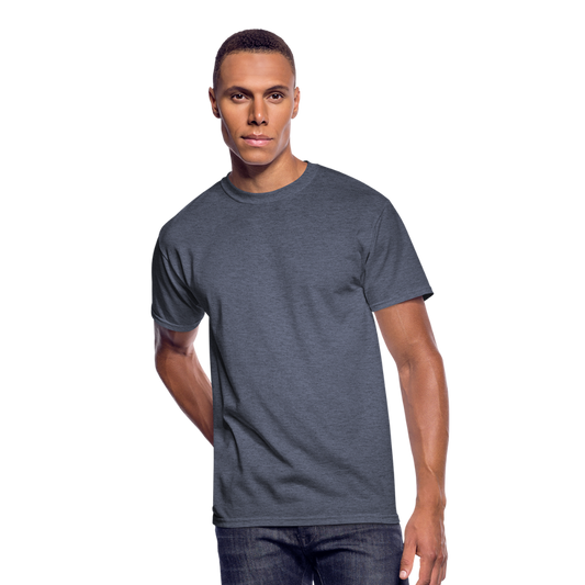 Customizable Men’s 50/50 T-Shirt add your own photos, images, designs, quotes, texts and more - navy heather