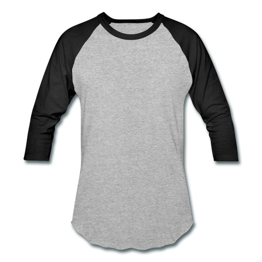 Customizable Baseball T-Shirt add your own photos, images, designs, quotes, texts and more - heather gray/black