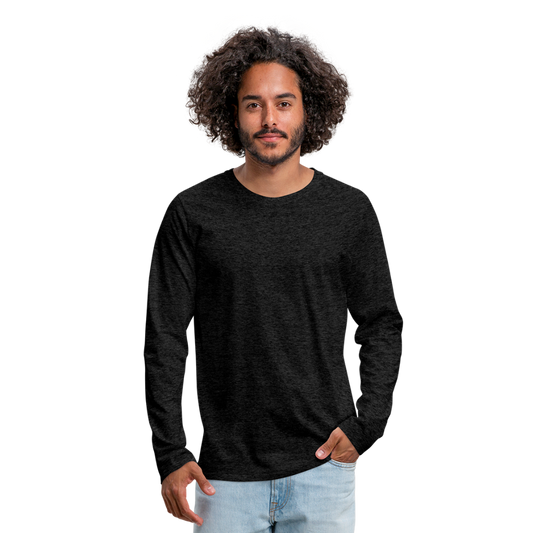 Customizable Men's Premium Long Sleeve T-Shirt add your own photos, images, designs, quotes, texts and more - charcoal gray