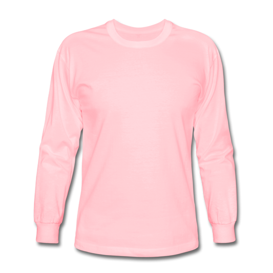 Customizable Men's Long Sleeve T-Shirt add your own photos, images, designs, quotes, texts and more - pink