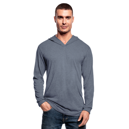 Customizable Unisex Tri-Blend Hoodie Shirt add your own photos, images, designs, quotes, texts and more - heather blue