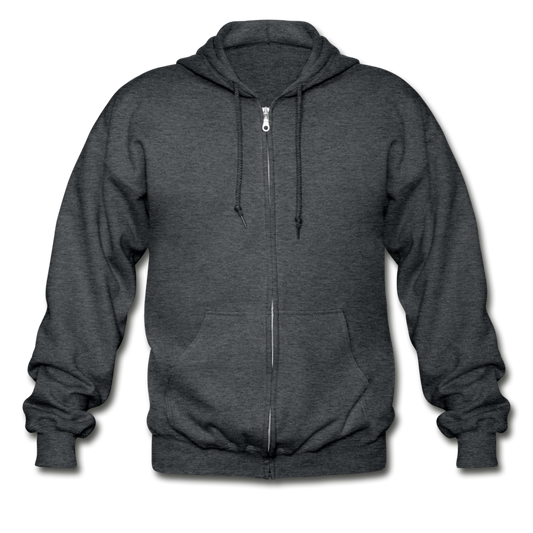 Customizable Gildan Heavy Blend Adult Zip Hoodie add your own photos, images, designs, quotes, texts and more - deep heather