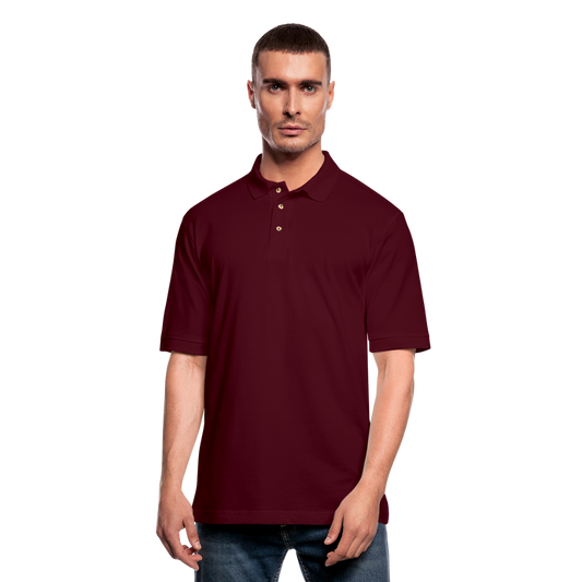 Customizable Men's Pique Polo Shirt add your own photos, images, designs, quotes, texts and more - burgundy