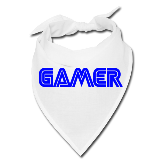 Gamer Word Text Art Bandana - white