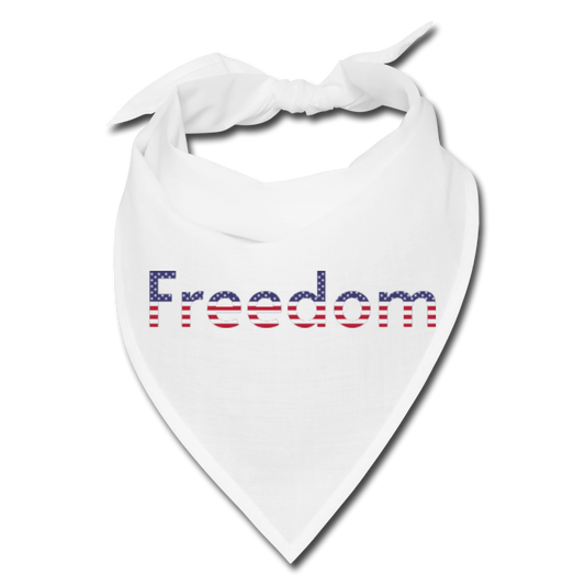 Freedom Patriotic Word Art Bandana - white