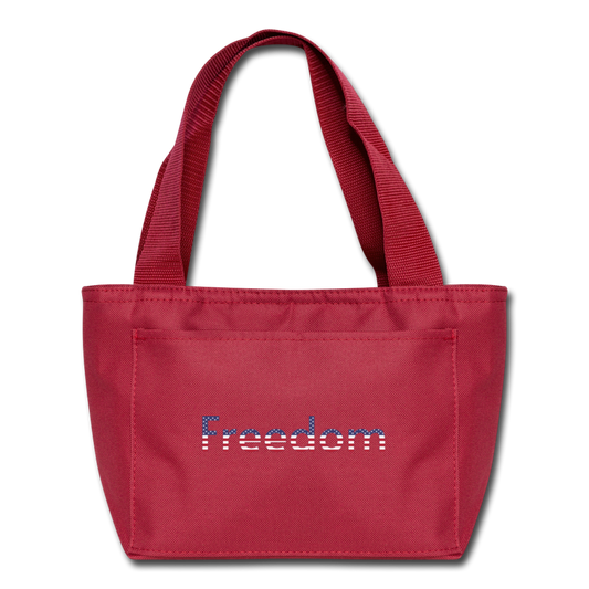 Freedom Patriotic Word Art Lunch Bag - red