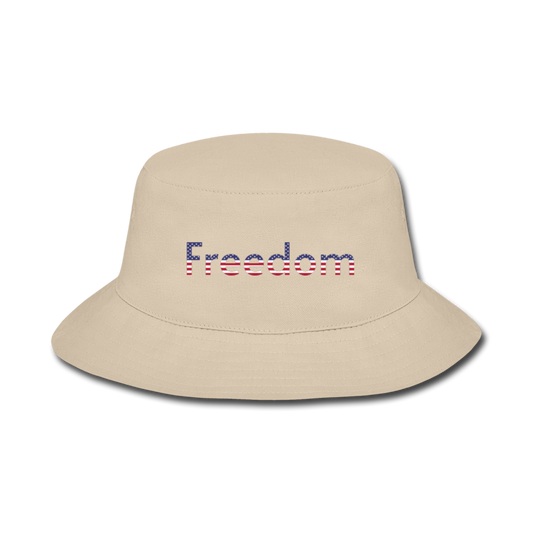 Freedom Patriotic Word Art Bucket Hat - cream