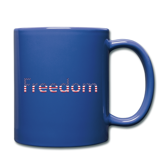 Freedom Patriotic Word Art Full Color Mug - royal blue