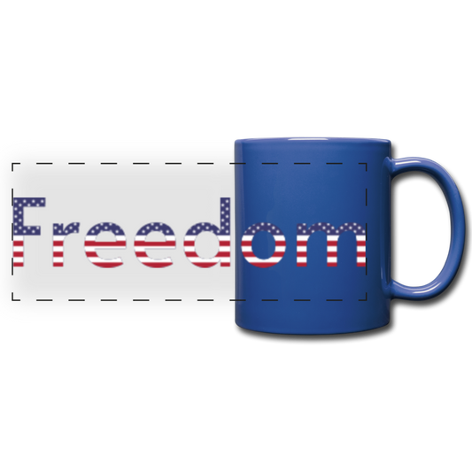 Freedom Patriotic Word Art Full Color Panoramic Mug - royal blue