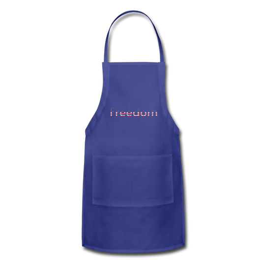 Freedom Patriotic Word Art Adjustable Apron - royal blue