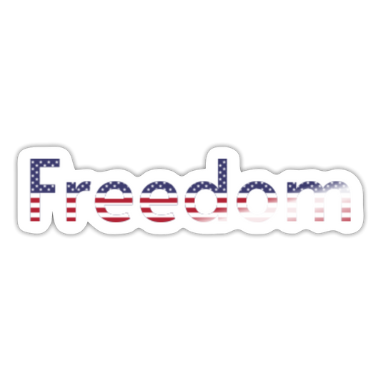 Freedom Patriotic Word Art Sticker - white glossy