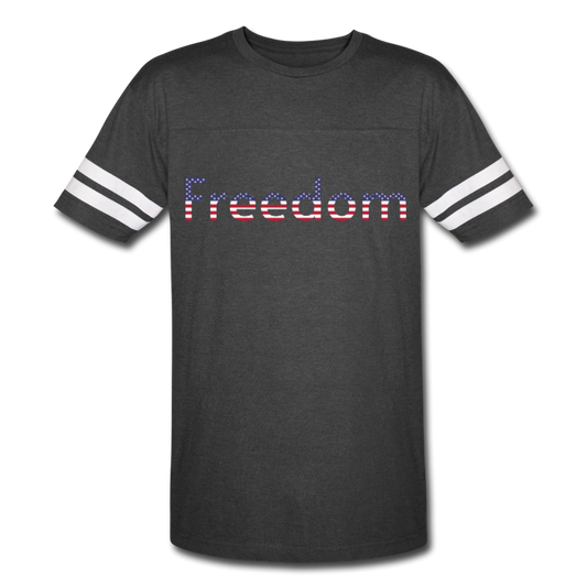 Freedom Patriotic Word Art Vintage Sport T-Shirt - vintage smoke/white
