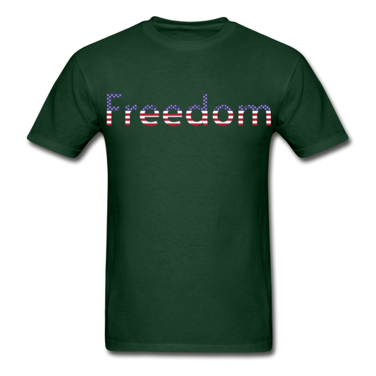 Freedom Patriotic Word Art Gildan Ultra Cotton Adult T-Shirt - forest green