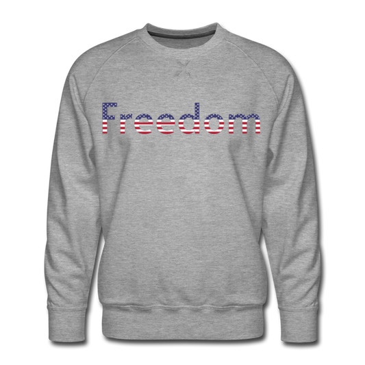 Freedom Patriotic Word Art Men’s Premium Sweatshirt - heather gray
