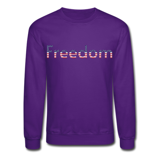 Freedom Patriotic Word Art Crewneck Sweatshirt - purple