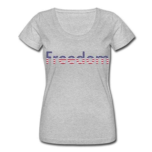 Freedom Patriotic Word Art Women's Scoop Neck T-Shirt - heather gray