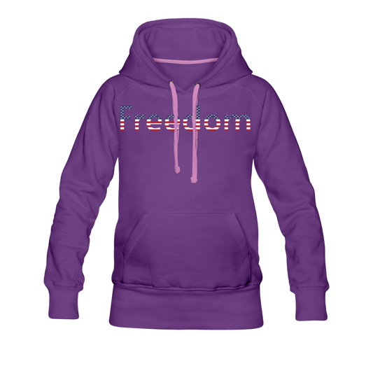 Freedom Patriotic Word Art Women’s Premium Hoodie - purple
