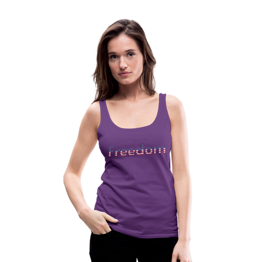 Freedom Patriotic Word Art Women’s Premium Tank Top - purple
