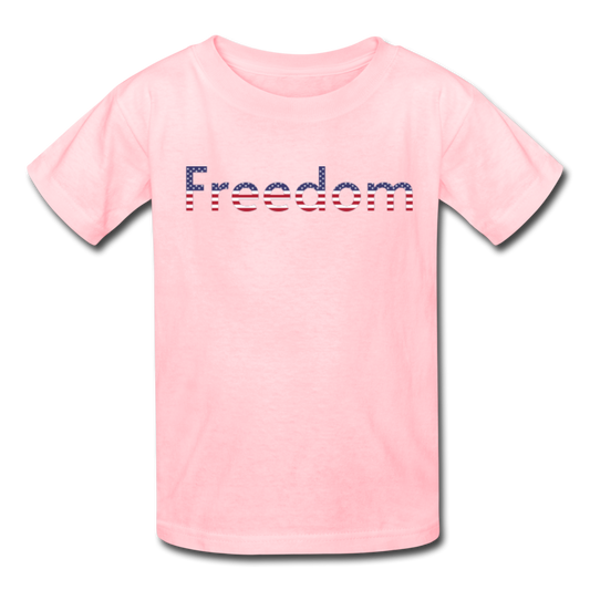 Freedom Patriotic Word Art Kids' T-Shirt - pink
