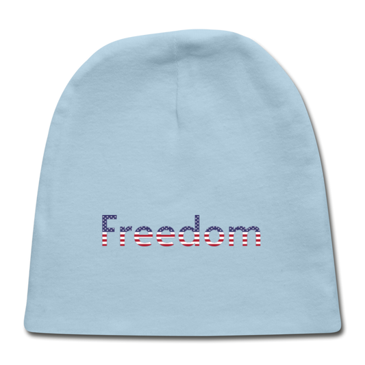 Freedom Patriotic Word Art Baby Cap - light blue