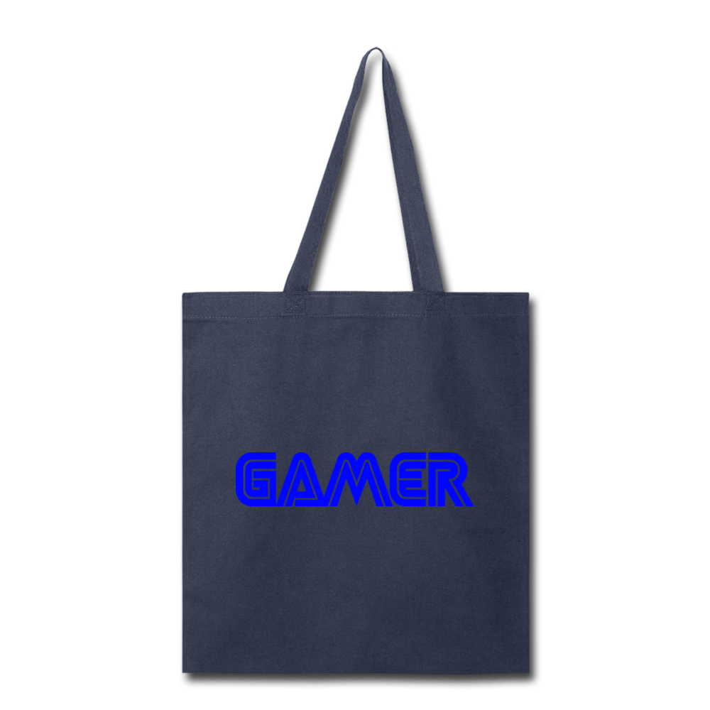 Gamer Word Text Art Tote Bag - navy