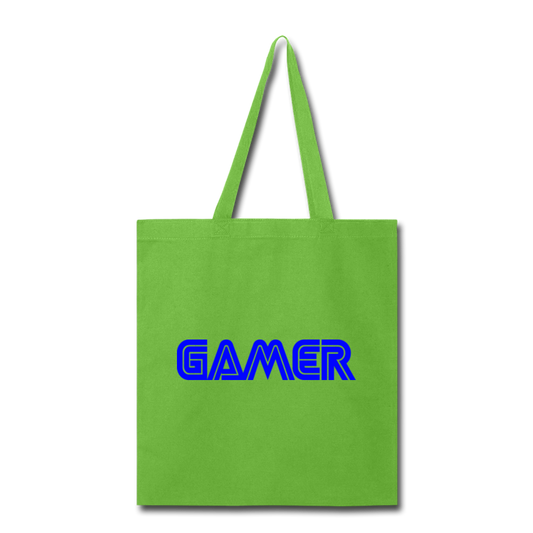 Gamer Word Text Art Tote Bag - lime green