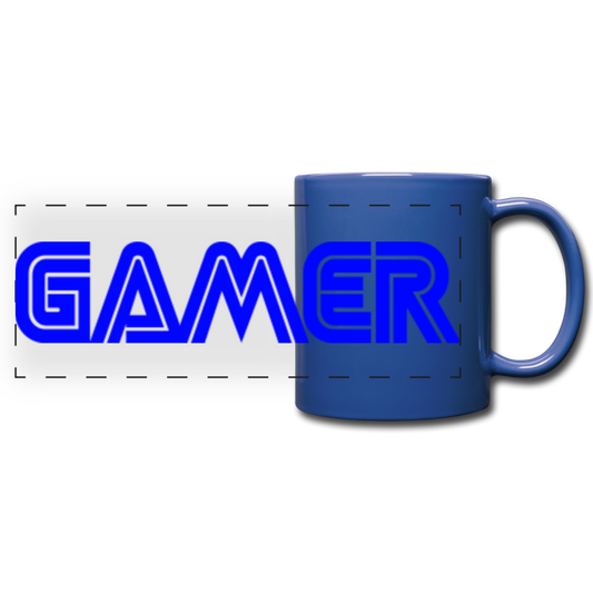 Gamer Word Text Art Full Color Panoramic Mug - royal blue