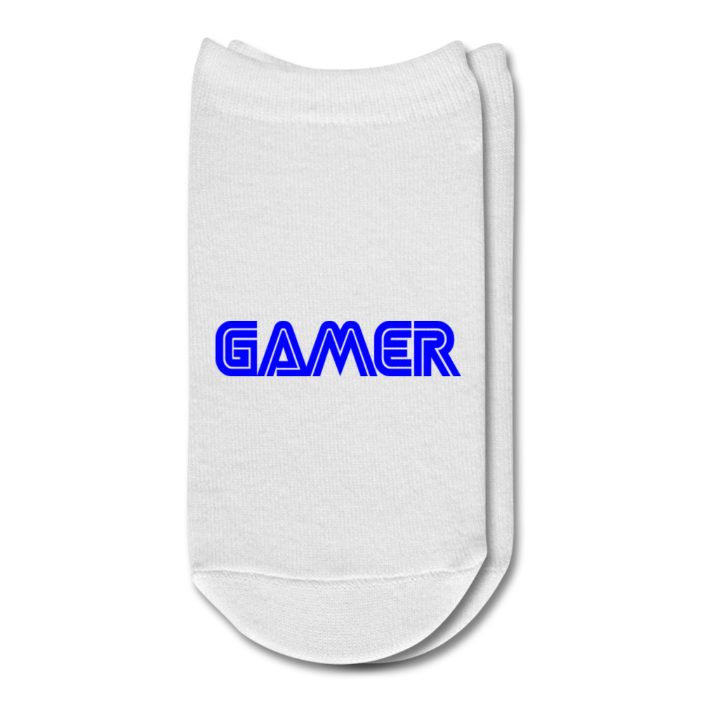 Gamer Word Text Art Ankle Socks - white