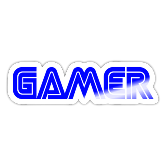 Gamer Word Text Art Sticker - white glossy